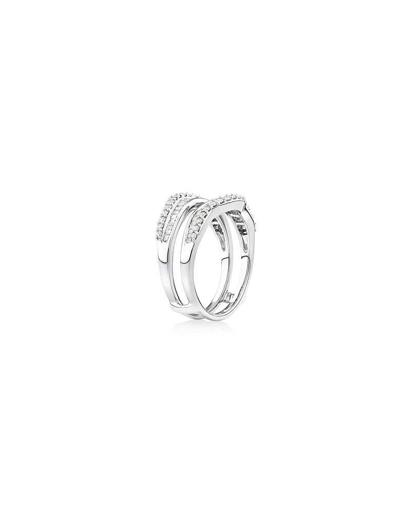 Bague complémentaire en or blanc 14 K avec diamants totalisant 0,75 ct