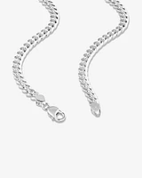 55cm (22") 7mm Width Miami Curb Chain in Sterling Silver