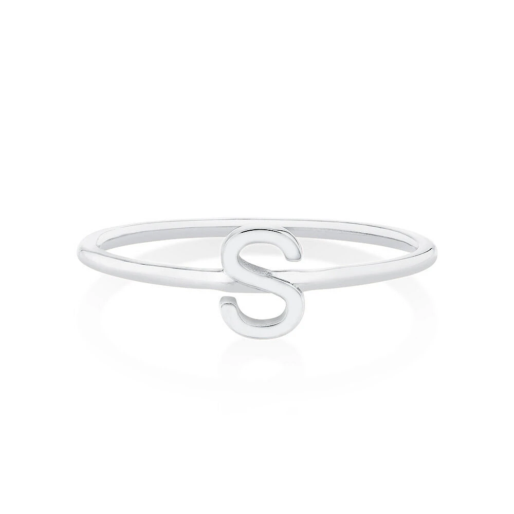 C Initial Ring in Sterling Silver