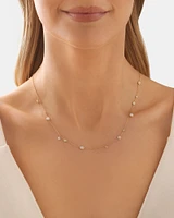 Necklace with Opal & 0.15 Carat TW of Diamonds in 10kt Yellow Gold