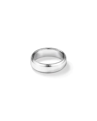 INXS By My Side Engraved Bevelled Edge 4mm Ring in Recycled Sterling Silver