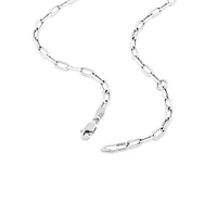 3.7mm Wide Hollow Paperclip Chain in 10kt White Gold