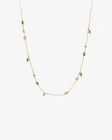 Necklace with Green Tourmaline & 0.14 Carat TW of Diamonds in 10kt Yellow Gold