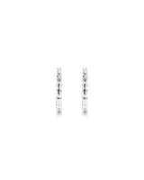 Diamond Cut Texture Hoop Earrings in Sterling Silver