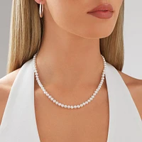 Cultured Freshwater Pearl Necklace in Sterling Silver