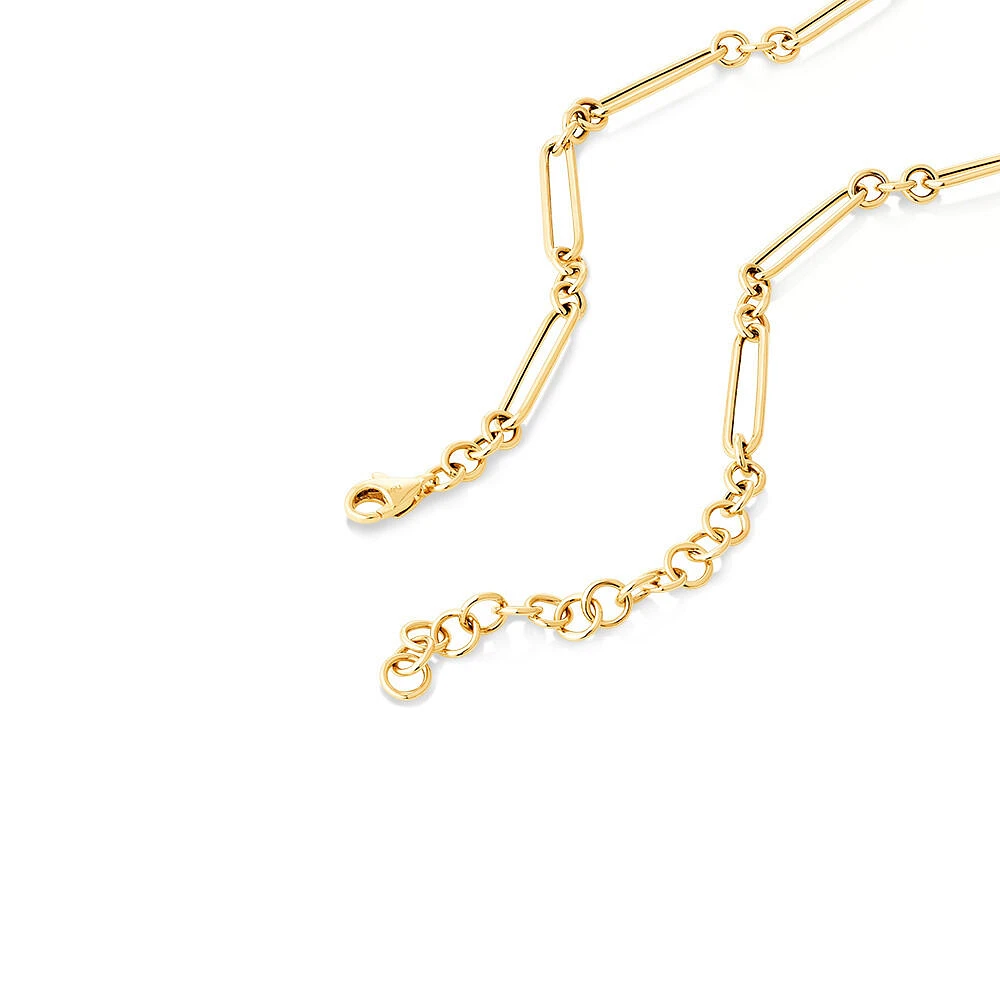 5.00mm Wide Paperclip 3 and 1 Chain in 10kt Yellow Gold