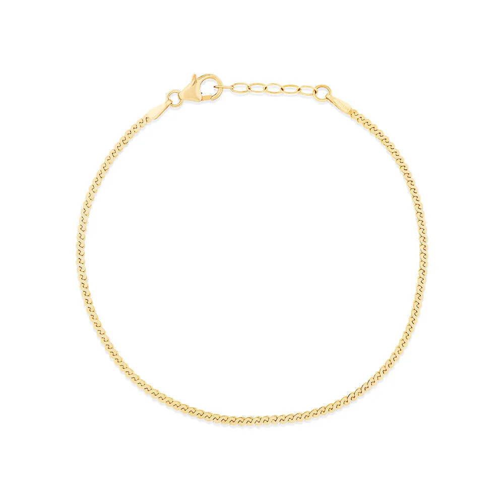 19cm (7.5) 2.5mm-3mm Width Bead Bracelet in 10kt Yellow Gold