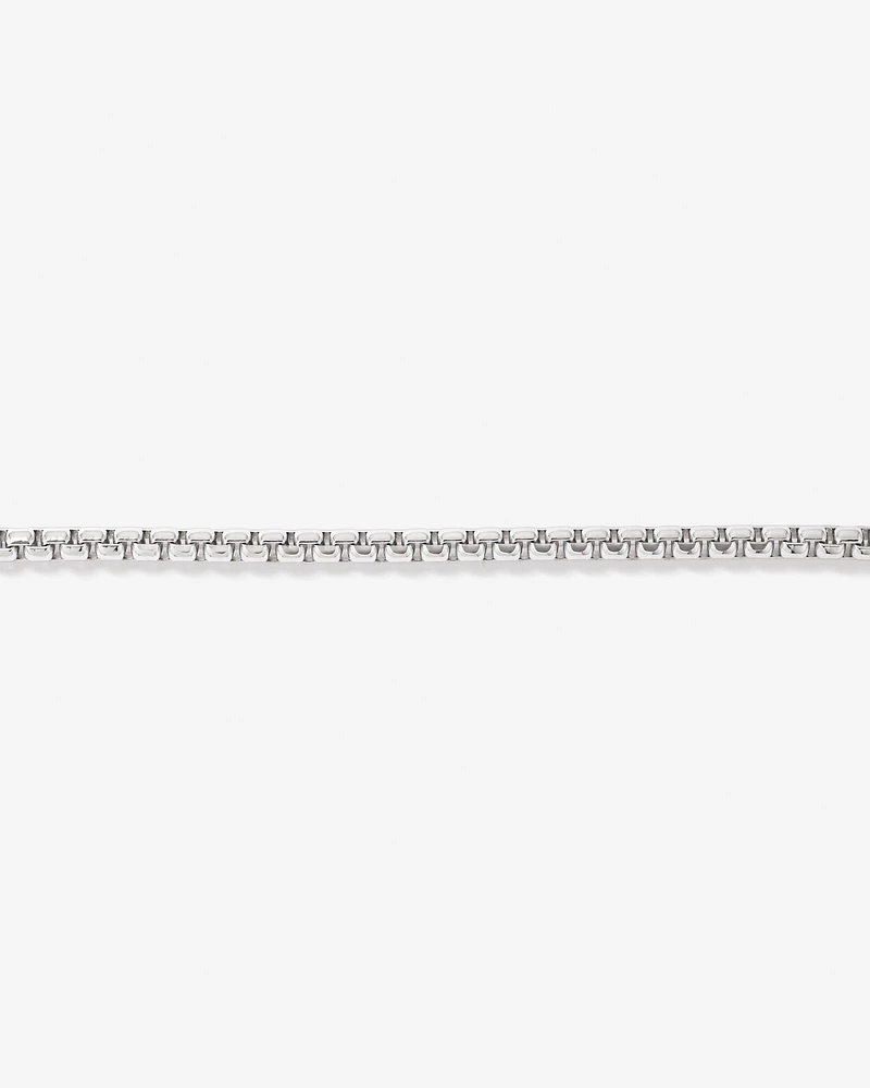 5mm Wide Rounded Box Chain Bracelet in Sterling Silver