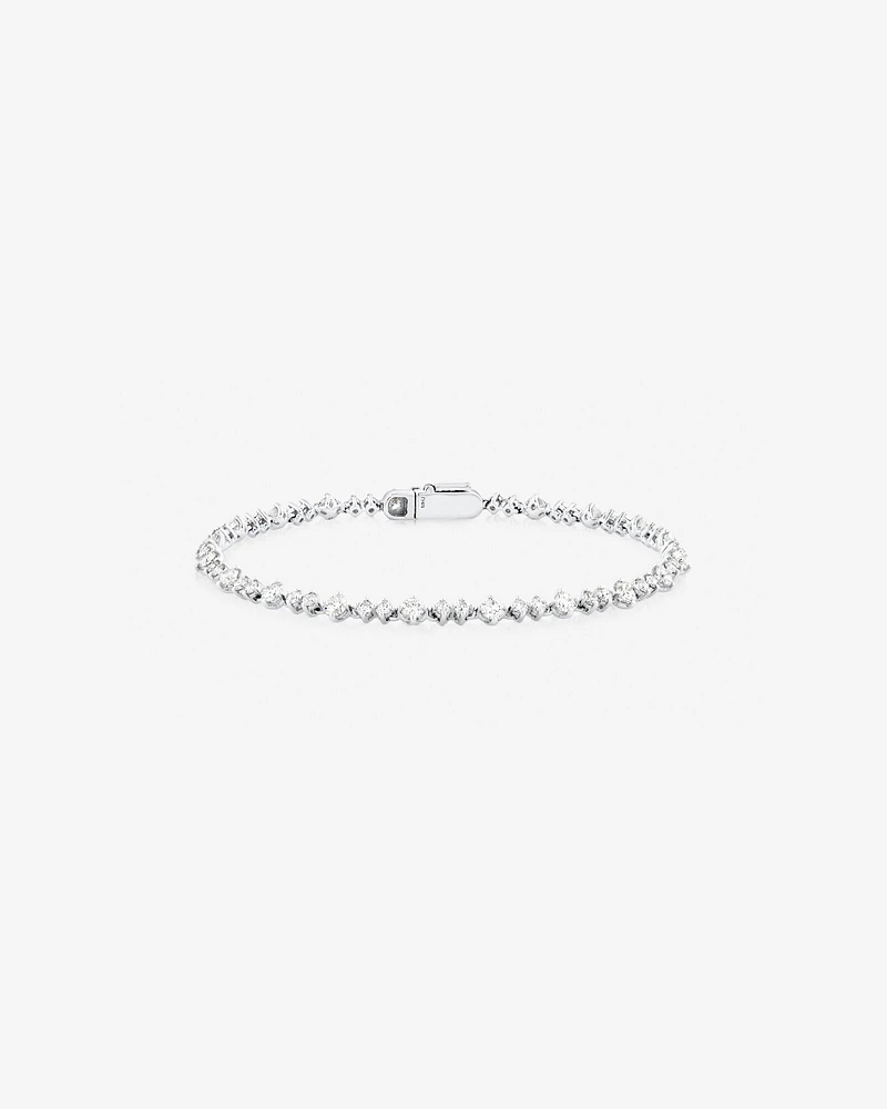 Bracelet de tennis en diamants de 2,79 carats TW en or blanc 14 ct