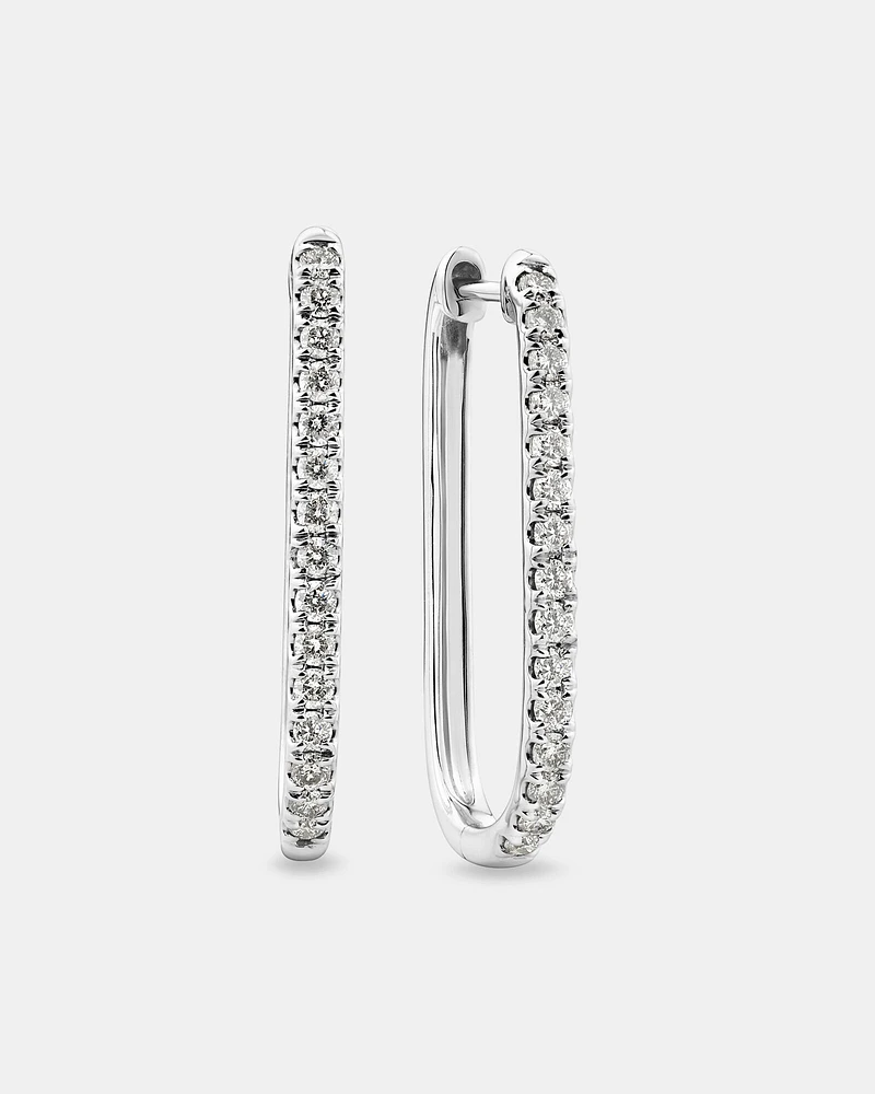 Huggies with 0.45 Carat TW of Diamonds in 10kt White Gold