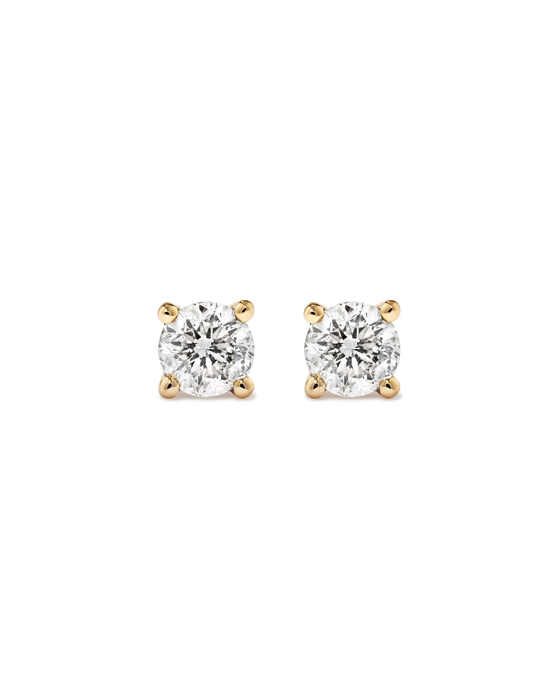 0.25 Carat TW Diamond Solitaire Stud Earrings in 18kt Gold