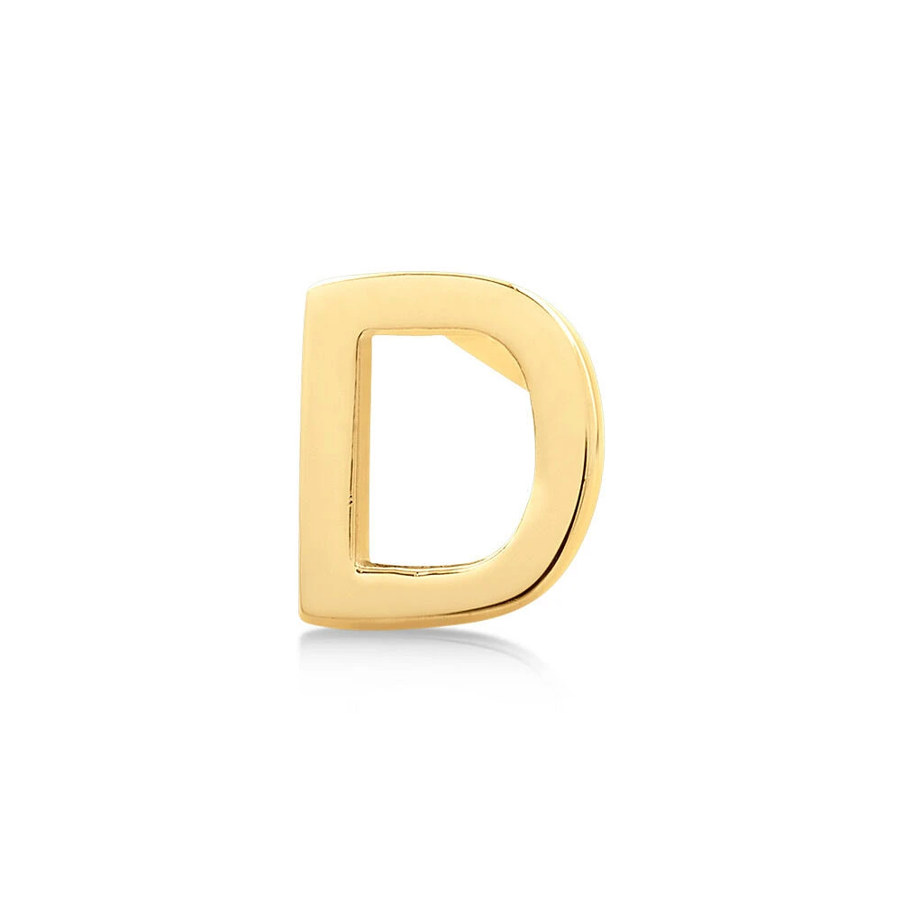 G Initial Single Stud Earring in 10kt Yellow Gold