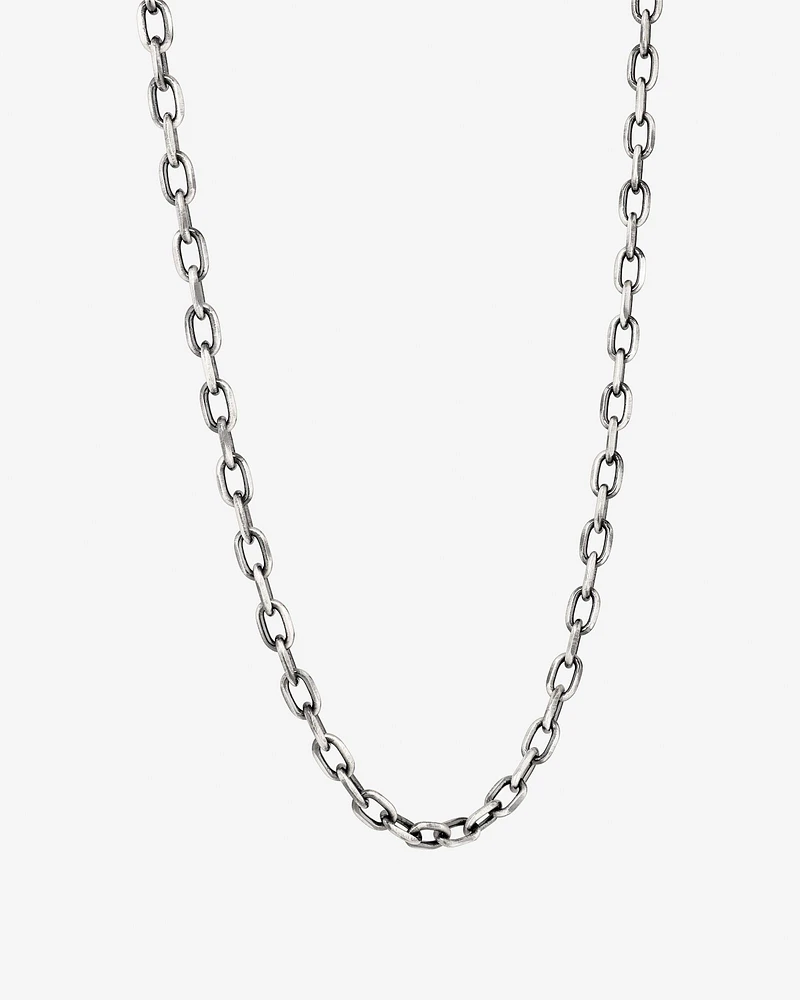 Paperclip Chain Necklace in Oxidised Sterling Silver