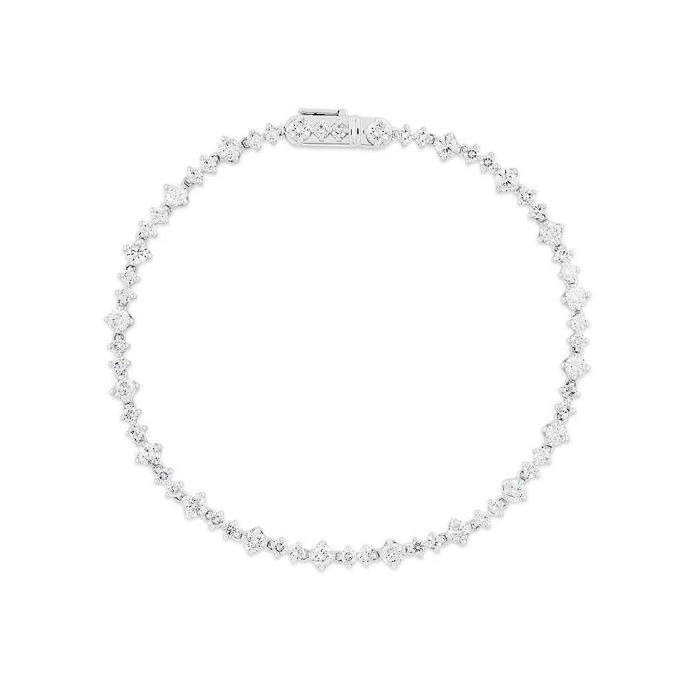 Bracelet de tennis en diamants de 2,79 carats TW en or blanc 14 ct