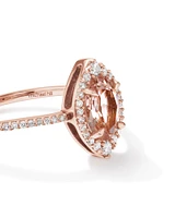 Halo Ring with Morganite & 0.20 Carat TW of Diamonds in 10kt Rose Gold