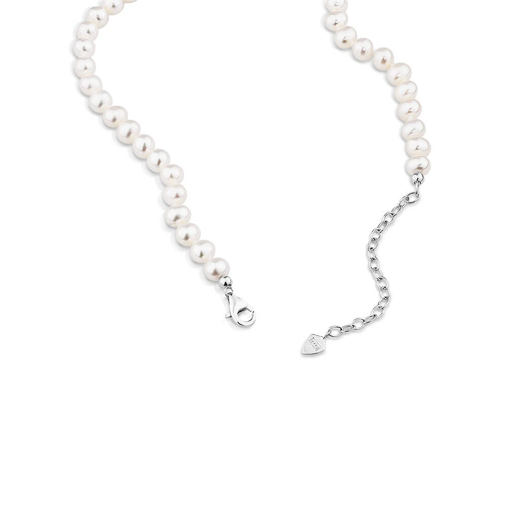 Cultured Freshwater Pearl Necklace in Sterling Silver