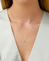 A' Initial necklace with 0.10 Carat TW of Diamonds in 10kt White Gold