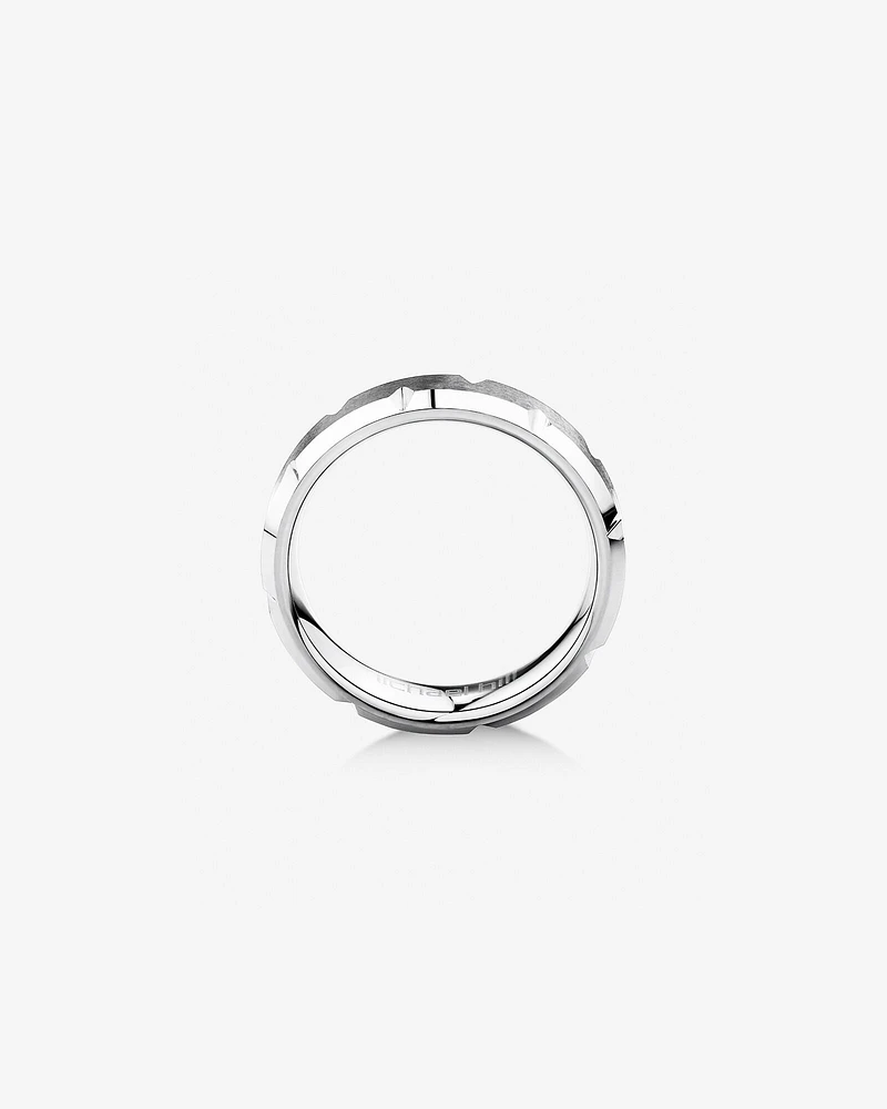 Bague en tungstène gris saphir pour homme, 6 mm