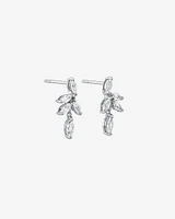 Cubic Zirconia Vine Stud Earrings in Sterling Silver