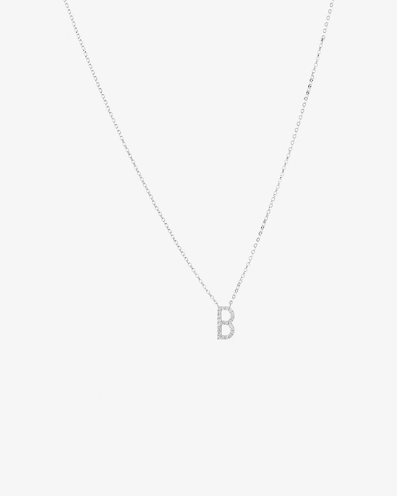 A' Initial necklace with 0.10 Carat TW of Diamonds in 10kt White Gold