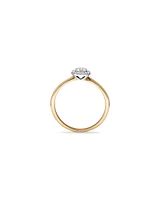 0.10 Carat TW Round Cluster Diamond Promise Ring in 10kt Yellow and White Gold