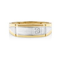 Men's Ring with a Diamond in 10kt Yellow Gold