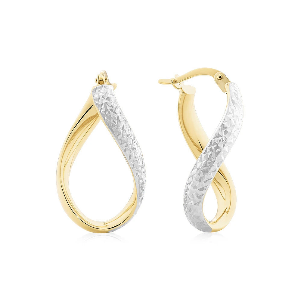 Hoop Earrings in 10kt Yellow & White Gold