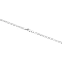 3.55mm Wide Solid Flat Curb Chain in 10kt White Gold