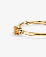 3 Stone Ring with Citrine & Diamonds in 10kt Yellow Gold