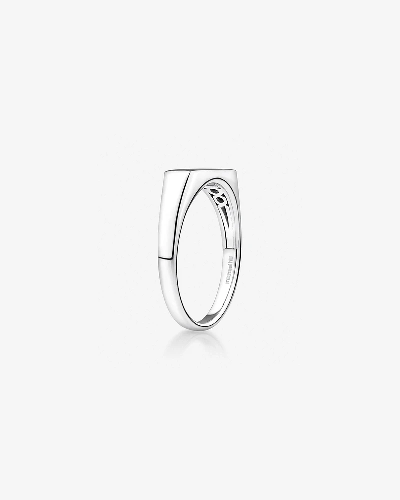 Men's Rectangle Signet Ring In Sterling Silver