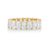 7.20 Carat TW Radiant Cut Laboratory-Grown Diamond Eternity Ring in 14kt Yellow Gold