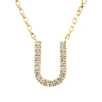 "K" Initial Necklace with 0.10 Carat TW of Diamonds in 10kt Yellow Gold