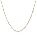 Carat TW Laboratory-Grown Diamond Tennis Necklace set in 10kt White Gold