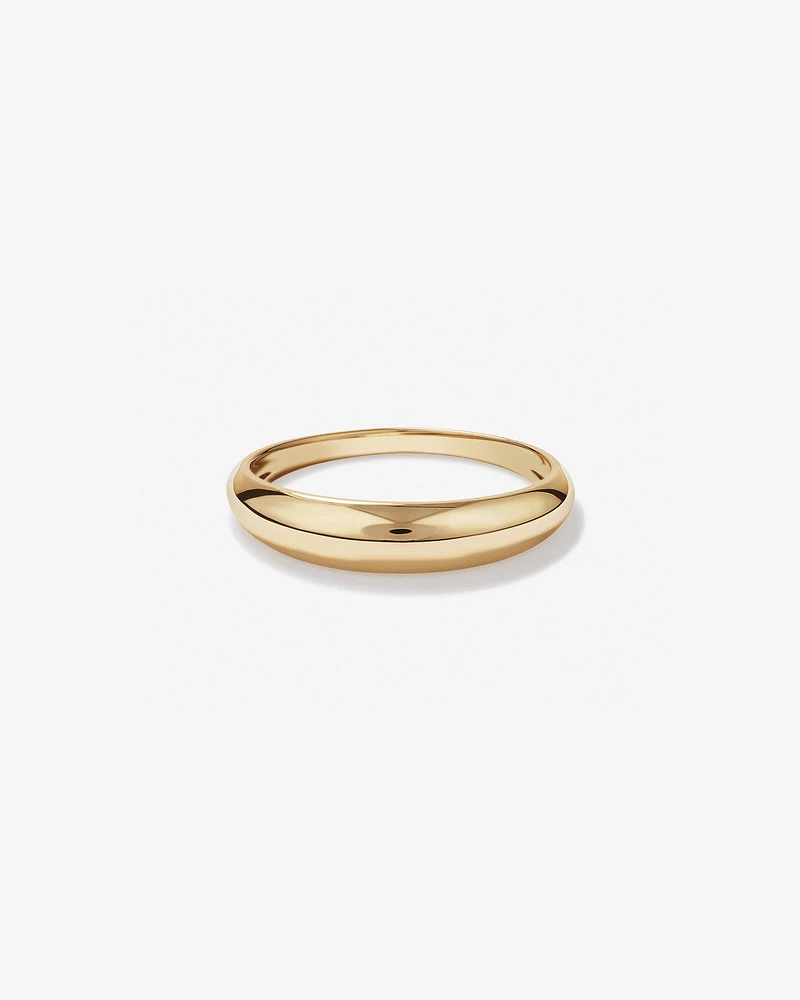 Narrow Polished Dome Ring in 10kt Yellow Gold