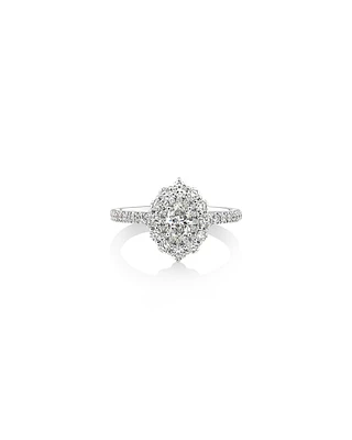 Sir Michael Hill Designer Oval Engagement Ring with 0.92 Carat TW Diamonds in 18kt Gold