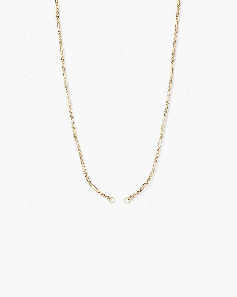 60cm (24") Paperclip 7 and 1 Alternating Open Pendant Chain in 10kt Yellow Gold