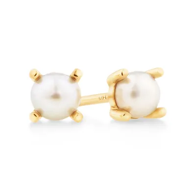 Stud Earrings with Cultured Freshwater Pearl