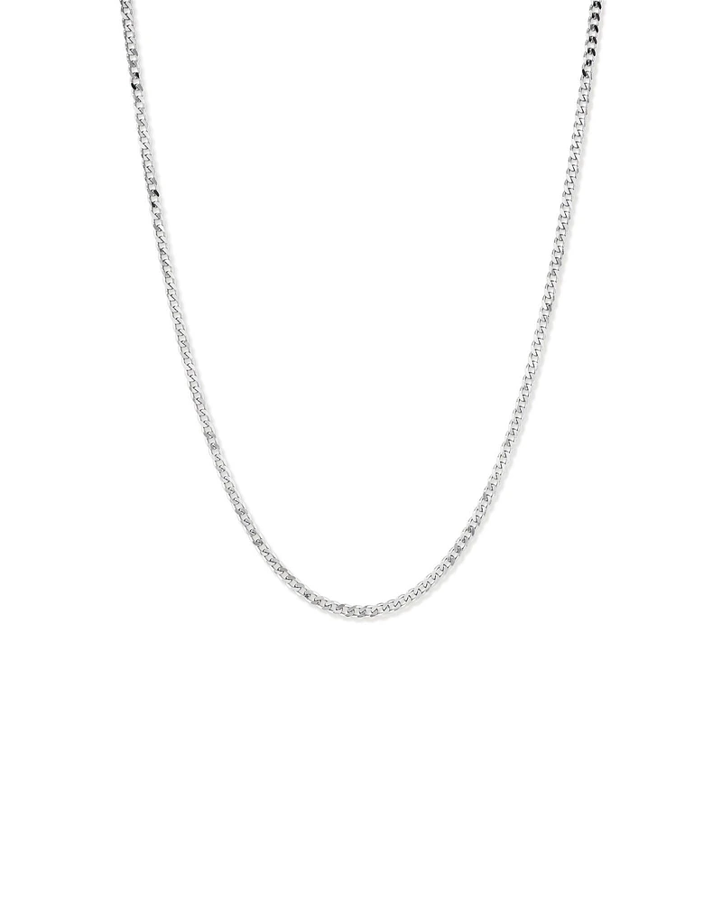 Collier Chaîne Gourmette Fine 55 Cm (22") Largeur 3,5-4 Mm En Argent Sterling