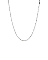 55cm (22") 3.5-4mm Width Fine Curb Chain Necklace in Sterling Silver