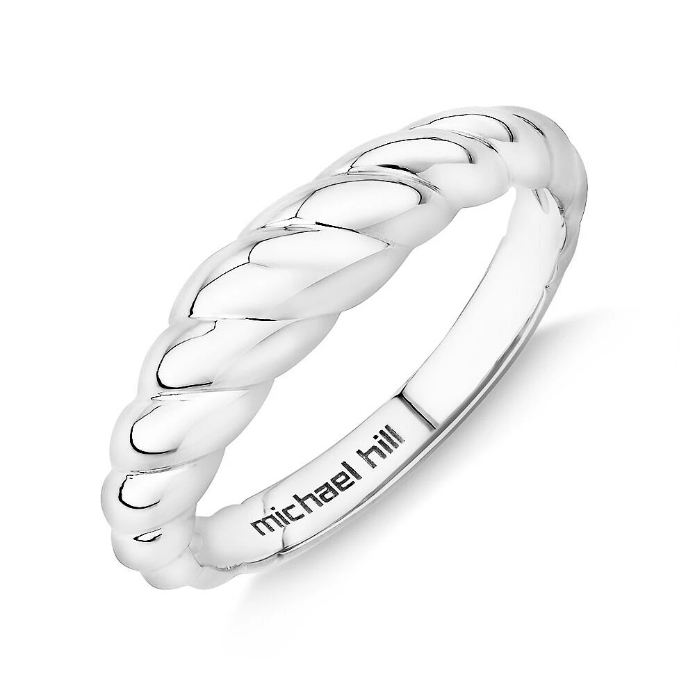 Bague Croissant Étroite en Argent Sterling