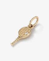 Diamond Accent Tennis Racquet Pendant in 10kt Yellow Gold