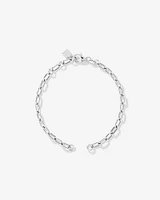 18cm (7") Round Paperclip Open Pendant Bracelet in Sterling Silver