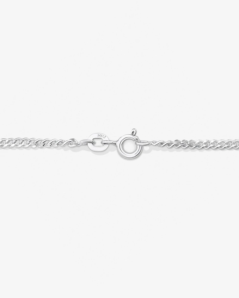 55cm (22") 1.5mm-2mm Width Curb Chain in Sterling Silver