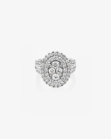Oval Cluster Ring with 2.50 Carat TW of Diamonds in 14kt White Gold