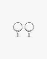 Signature Lock Hoop Huggie Earrings in Sterling Silver