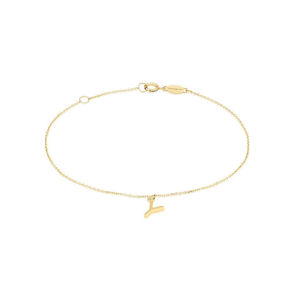19cm (7.5") C Initial Bracelet in 10kt Yellow Gold
