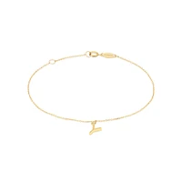19cm (7.5") C Initial Bracelet in 10kt Yellow Gold