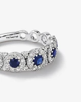 Bubble Ring with Sapphire and .50 Carat TW Diamonds in 14kt White Gold