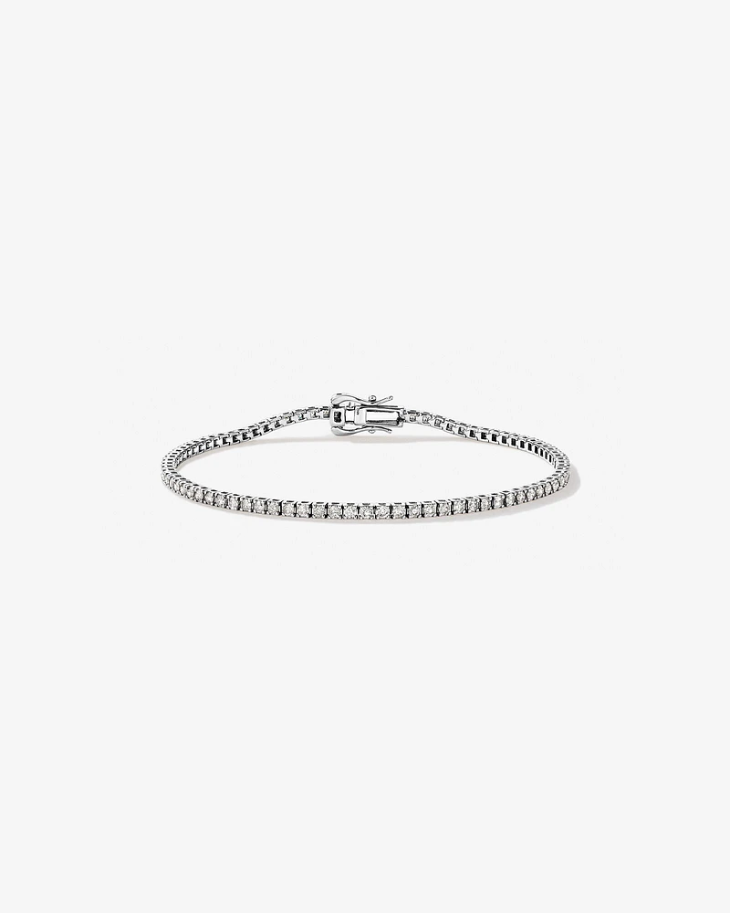 1.64 Carat TW Diamond Tennis Bracelet in 10kt White Gold