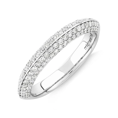 Knife Edge Ring with .55TW of Diamonds in 10kt White Gold